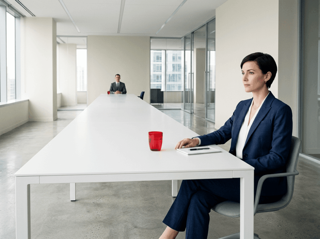 Table de conférence impossible avec deux personnes - recrutement Marseille manajob