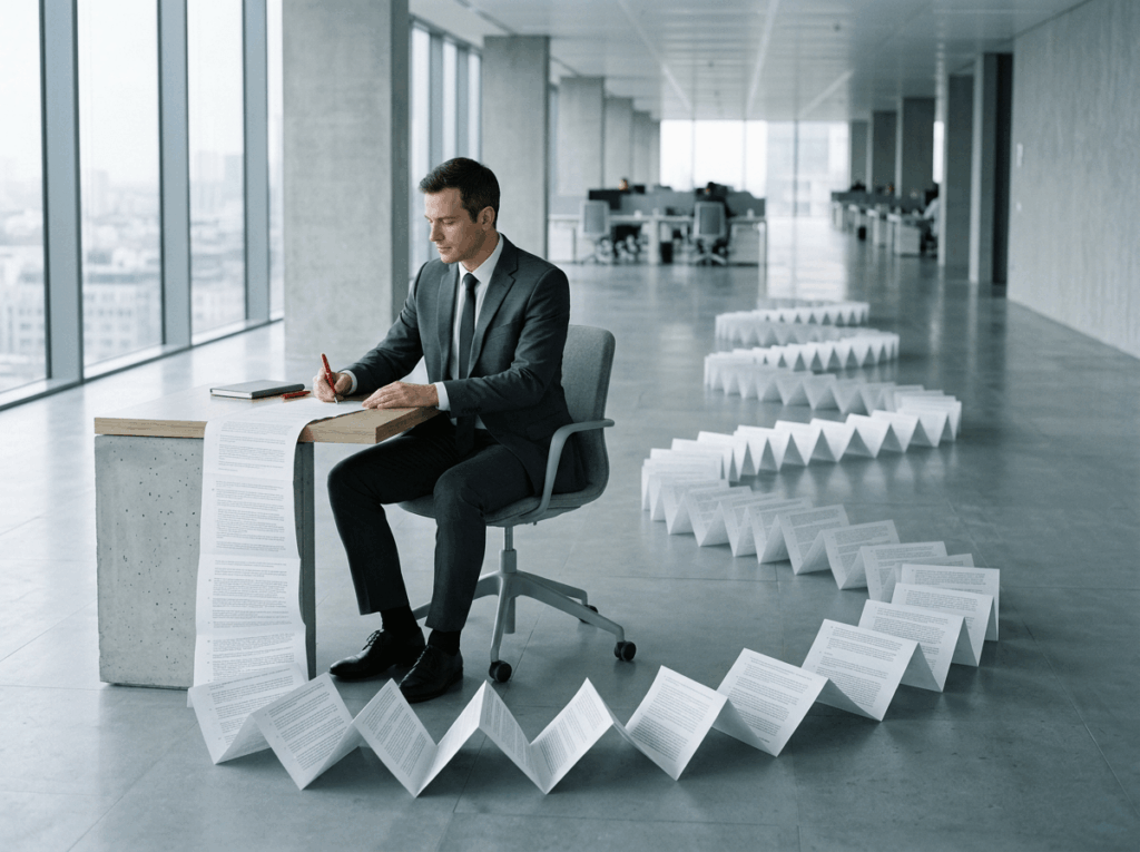Professionnel signant un contrat en accordéon infini - CDI Marseille